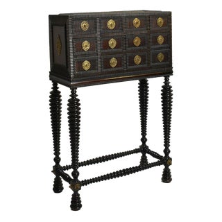 Turned Wood Cabinet For Sale