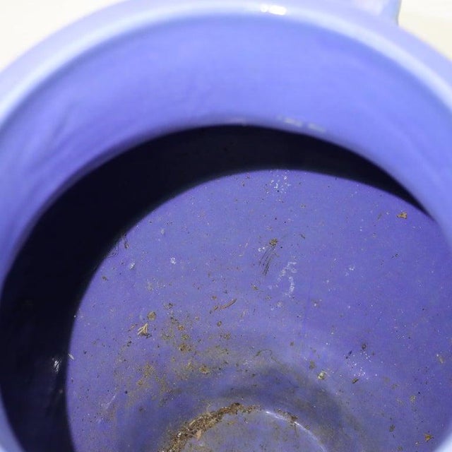 Large Antique Zanesville Blue Art Pottery Floor Vase C1930 For Sale - Image 14 of 14