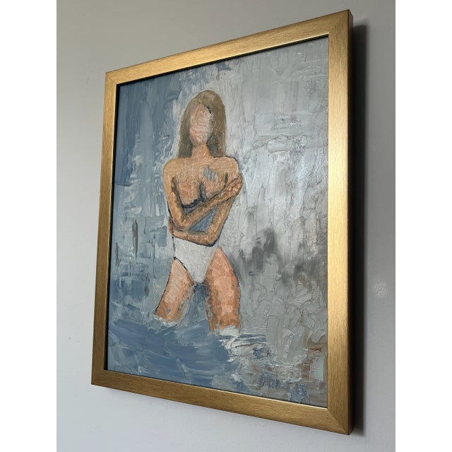“Ocean Muse,” Abstract Figurative Original Oil Painting by Mai-Lis Bahr For Sale - Image 4 of 8