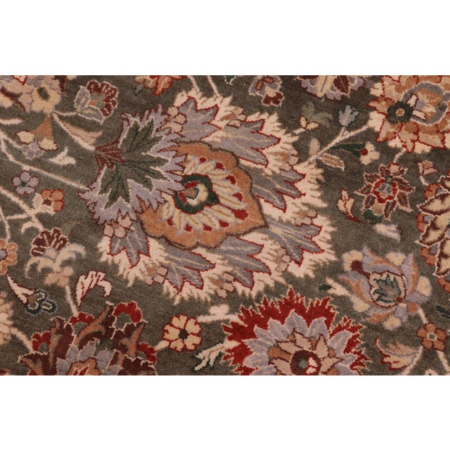 Shabby Chic Shabby Chic 1990's Pak-Persian Green/Tan Wool Rug - 9'1'' X 11'10'' For Sale - Image 3 of 9