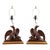 19th Century English Carved Walnut Eagle Lamps With Gilded Bases Gilt Wood - Set of 2 For Sale