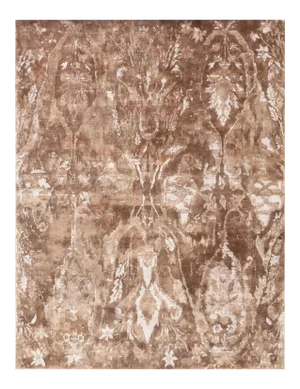 Exquisite Rugs Newport Hand Loom Bamboo Silk Navy & Beige - 6'x9'