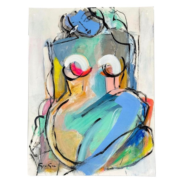 GeeGee Collins painting of nude on paper