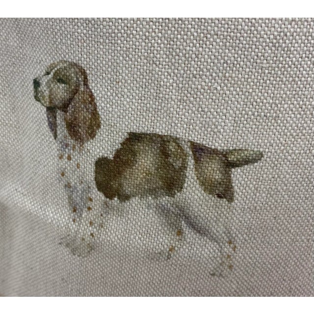 Cream 16" Square Pillow Decorated With Various Breeds of Attentive & Obedient Dogs - Made in Uk. For Sale - Image 8 of 13