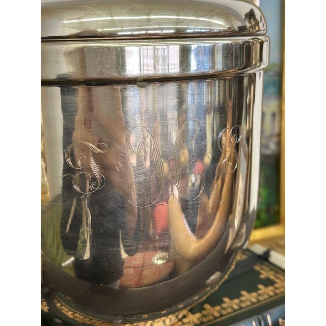 Vintage Sheffield Silverplate Lidded Ice Bucket With Pyrex Insert - From the Estate of Susie Hilfiger For Sale - Image 12 of 12