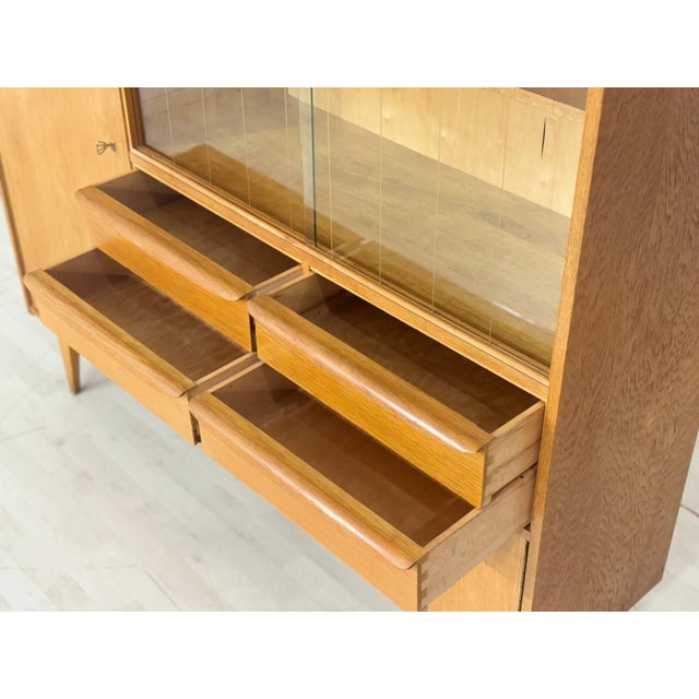 Wood Mid-Century Oak Highboard, 1960s For Sale - Image 7 of 16