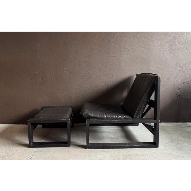 1970s Set of Brutalist Lounge Chair and Ottoman from Sonja Wasseur, 1970s For Sale - Image 5 of 5