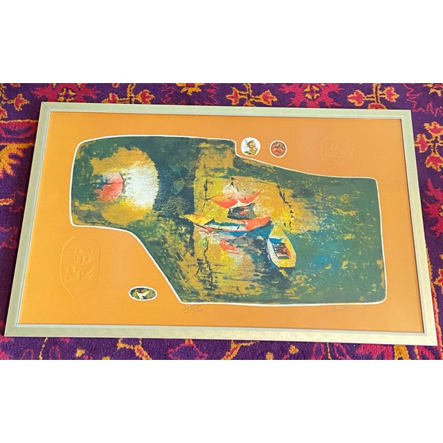 Hoi Lebadang Abstract Embossed Lithograph “Le Lac” Pencil Signed Numbered #215/260 For Sale - Image 18 of 18