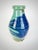 Vintage Studio Pottery Vase - Turquoise & Cobalt Glazed Stoneware - MCM Style For Sale - Image 4 of 8