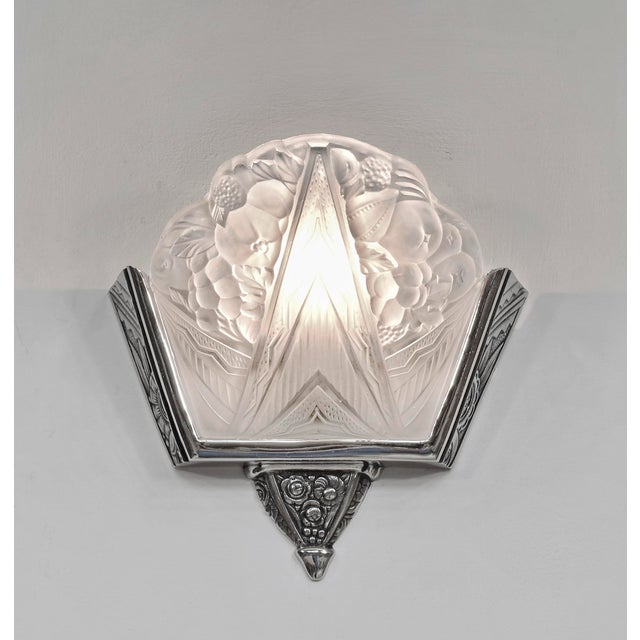 A Pair of French Art Deco Wall Sconces by Jamain & Ejg 1925 France - 3 Pairs Available For Sale - Image 6 of 10
