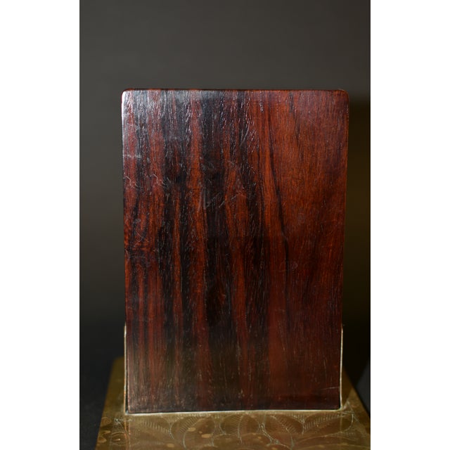 Pair Antique Rosewood Jade Bookends For Sale - Image 11 of 14