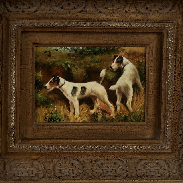 Mid 20th Century Vintage Painting of Dogs or Terriers For Sale - Image 5 of 13