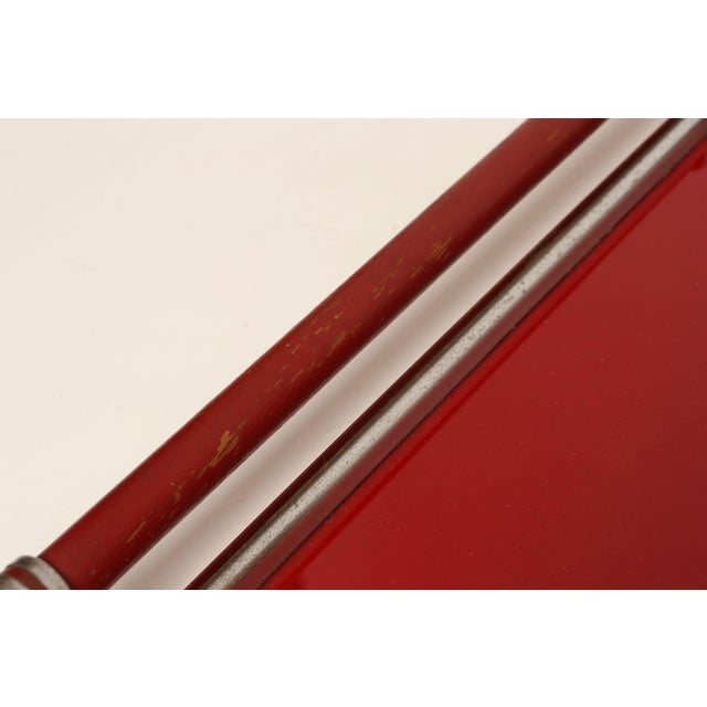 American Art Deco Chrome, Glass, Red Laminate and Painted Wood Tray For Sale - Image 18 of 18