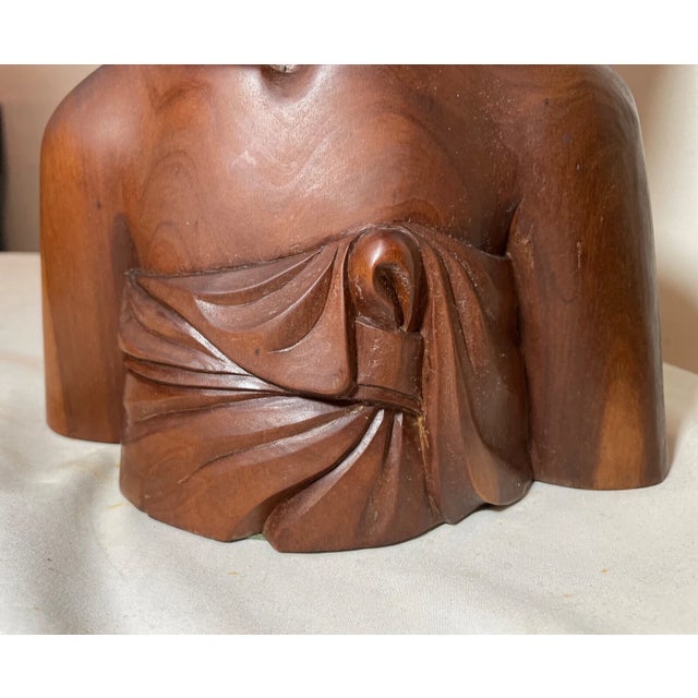 1930s Carved Balinese Indonesian Bali Woman Lady Bust Wood Carving Sculpture For Sale - Image 11 of 13
