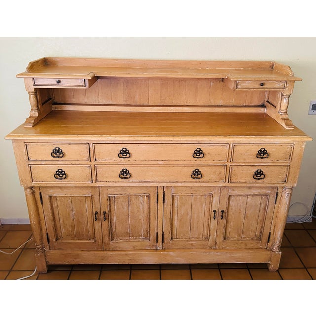 Rustic European Bausman & Co. Bench-Made Buffet W/Removable Top Shelf For Sale - Image 9 of 12