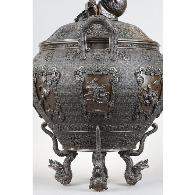 Large Perfume Burner or Koro by Oshima Joun, 1870s For Sale - Image 4 of 18