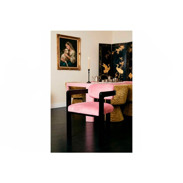 Vértigo Dining Chair in Pink Velvet from Moanne For Sale - Image 4 of 6