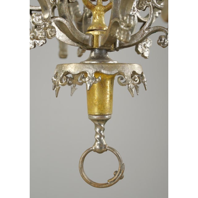 Mid 20th Century Gothic Nickel Plated Bronze Chandelier For Sale - Image 12 of 16