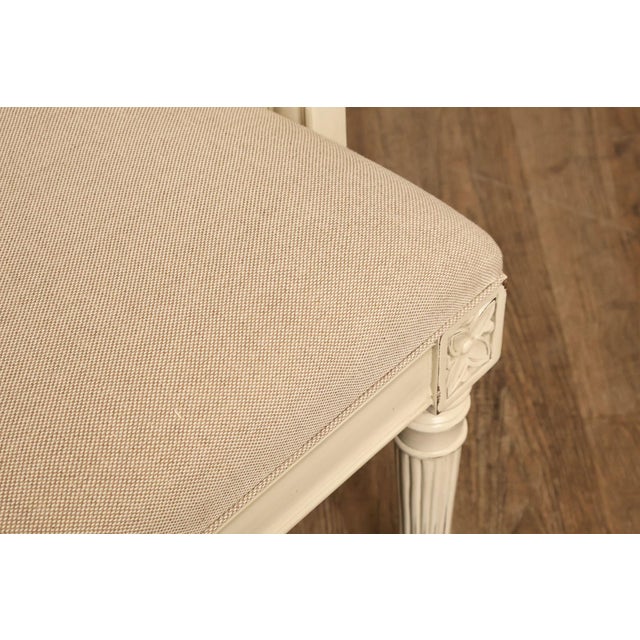 Alden Parkes Country French Louis XVI Style Caned Back Painted Settee For Sale - Image 9 of 18