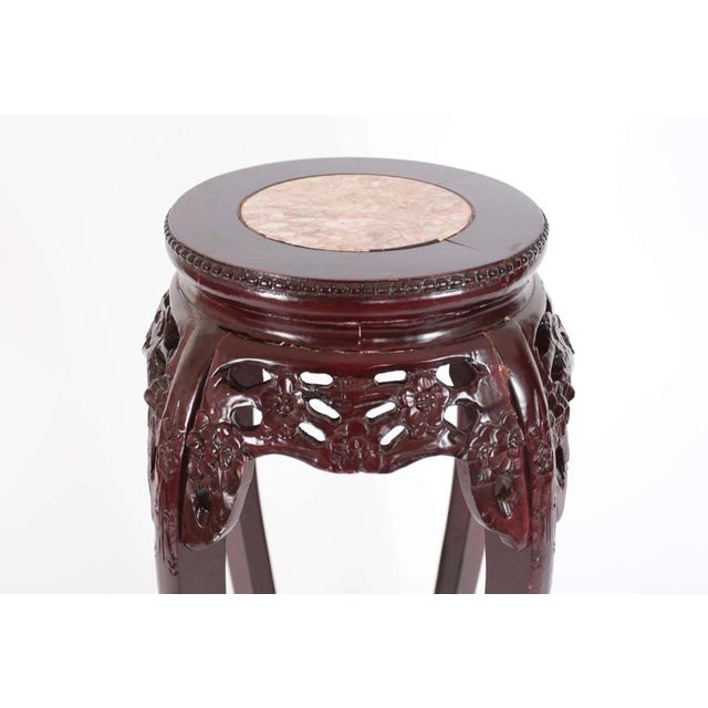 High Chinese Table in Rosewood with Marble For Sale - Image 3 of 6