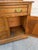 Antique Oak Washstand With Carved Backsplash, Cabinet and Brass Hardware For Sale - Image 12 of 12