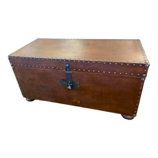 Late 20th Century Argentinian Leather Trunk For Sale
