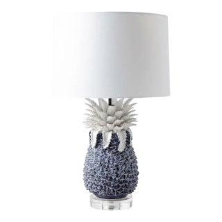 Vintage Italian Glazed Ceramic Pineapple Table Lamp | Hollywood Regency Style For Sale