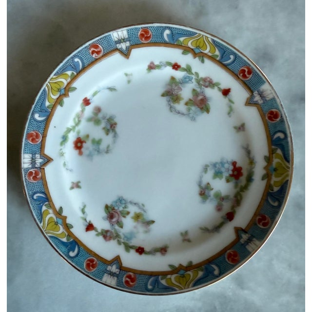 Vintage Meito China Hand Painted Small Floral Plates- Set of 6 For Sale - Image 4 of 8