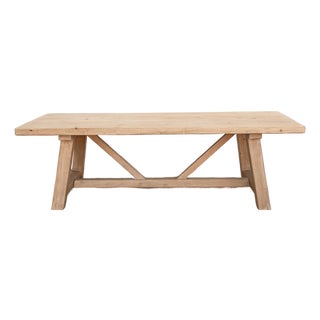 The Provencal, 96" Reclaimed Wood Trestle Dining Table For Sale