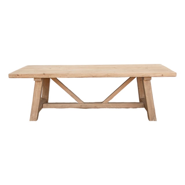 The Provencal, 96" Reclaimed Wood Trestle Dining Table For Sale