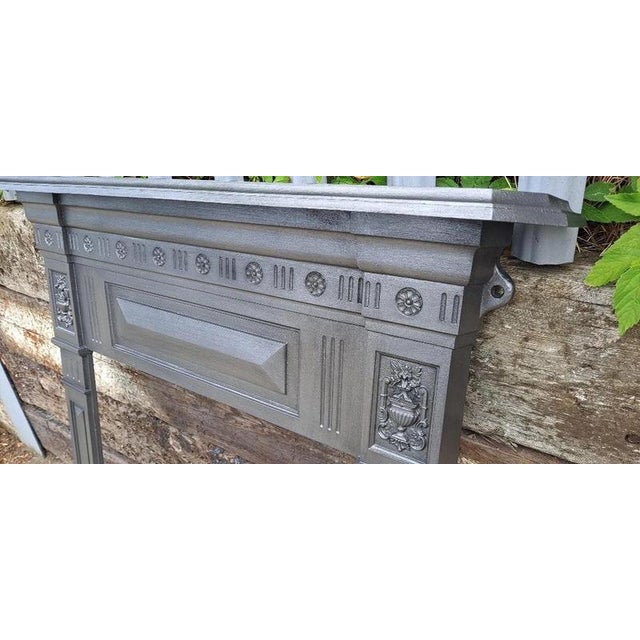 Antique Victorian Cast Iron Mantel Surround for Wood Burning Stove For Sale - Image 11 of 12