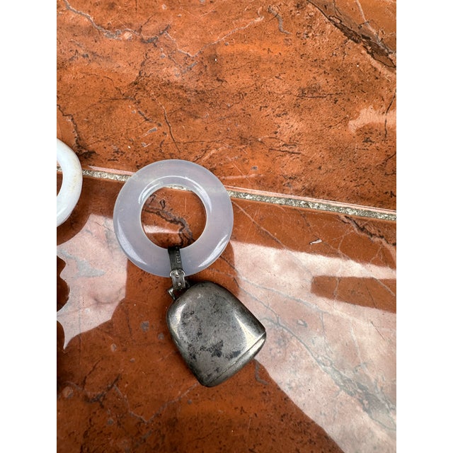 Pair of Vintage Silver Metal Baby Toys For Sale - Image 4 of 7