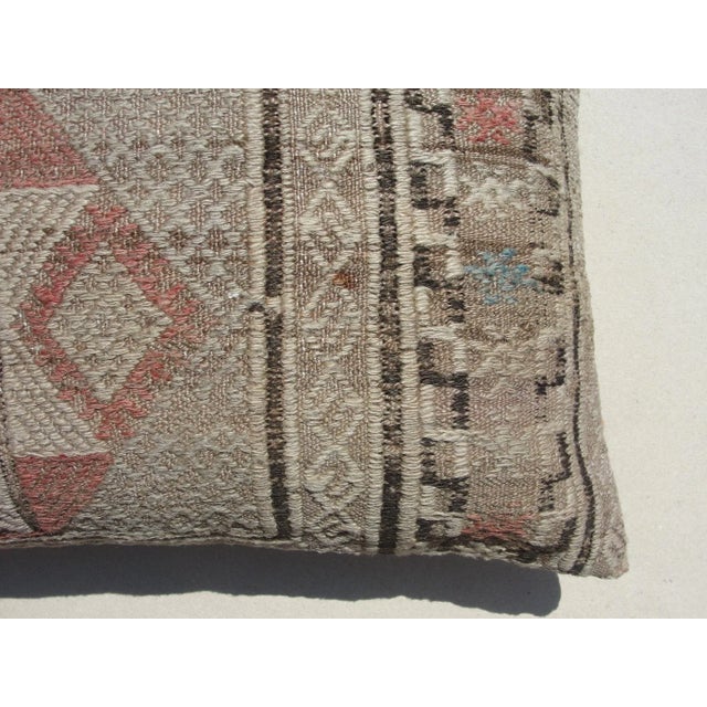 Textile Vintage Kilim Rug Pillow Cover For Sale - Image 7 of 9