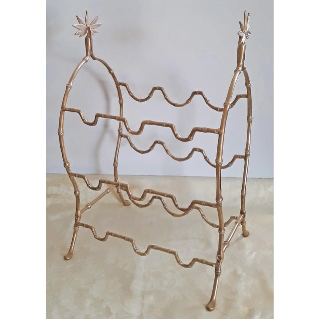 Metal 1950s Maison Baguès France Gilt Bronze Faux Bamboo Wine Rack For Sale - Image 7 of 7