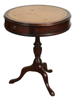 Vintage Side Table with Leather Top
