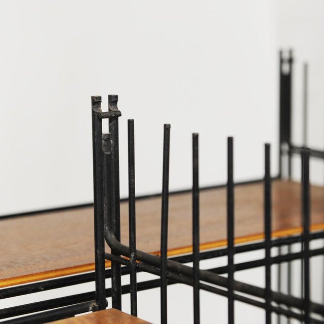 An exceptional 1960s Spanish Mid-Century Modern 'Multi Strux' modular shelving system , comprising three interconnected...