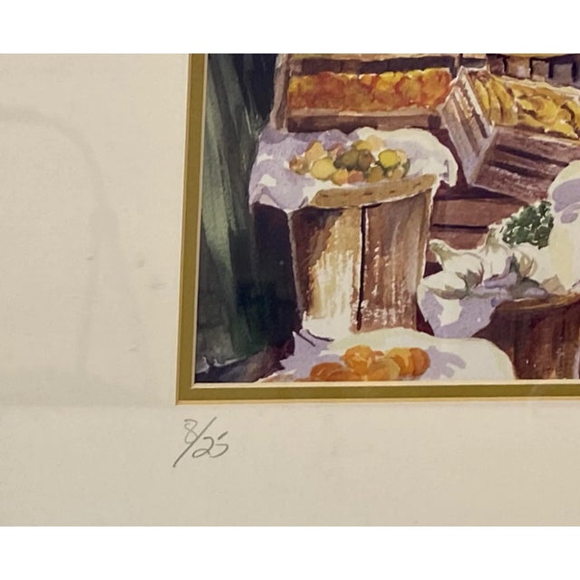 Billie Coyne "Farmers Market" Signed / Numbered Lithograph c.1993 32" wide x 22" high The lightly distressed frame...