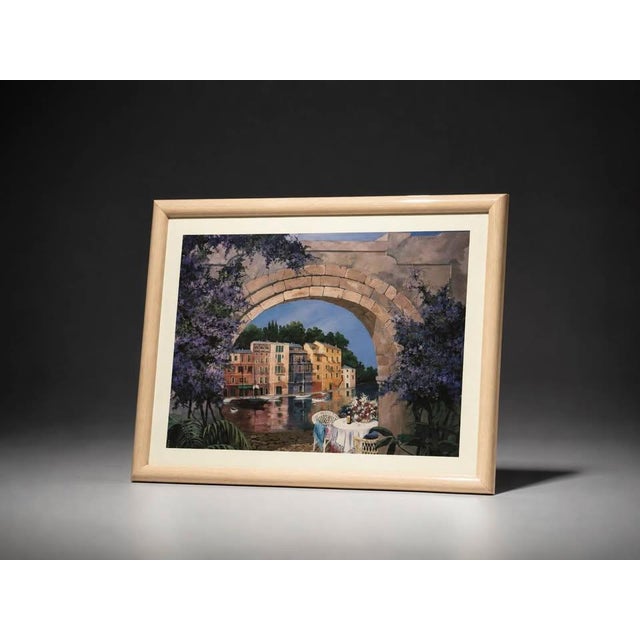 Mediterranean Archway Waterfront Framed Wall Art For Sale - Image 4 of 4