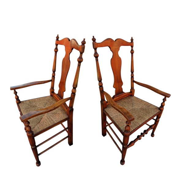 Timeless Elegance: 4 Antique Queen Anne Style Mahogany Armchairs For Sale - Image 4 of 10