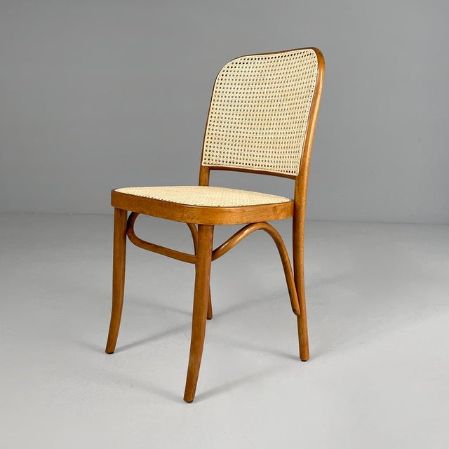 Italian Modern Beechwood and Vienna Straw Chairs, 1970s, Set of 6 For Sale - Image 8 of 18