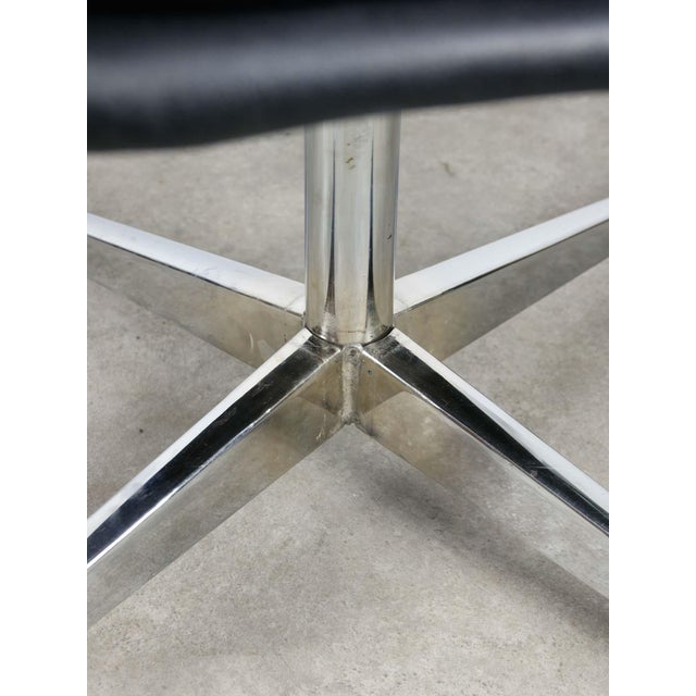 Vintage Italian Black Leatherette and Chrome Swivel Chair, 1970s For Sale - Image 5 of 18