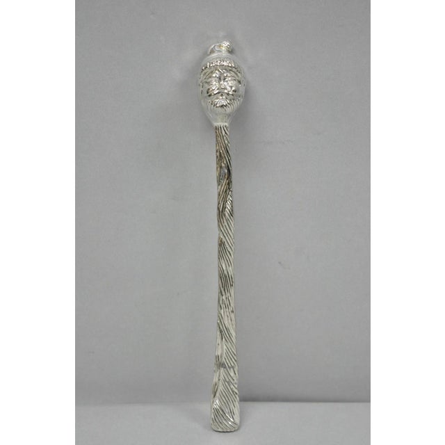 Vintage 9" Santa Claus Christmas Silver Plated Candle Snuffer by Head For Sale - Image 9 of 9