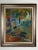 Vintage, framed and unsigned original, abstract or post impressionist painting on board of a stream, boulders and trees....