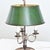 A lovely silver-plated French bouillotte lamp, this former candelabra was converted to electric for three candelabra-base...