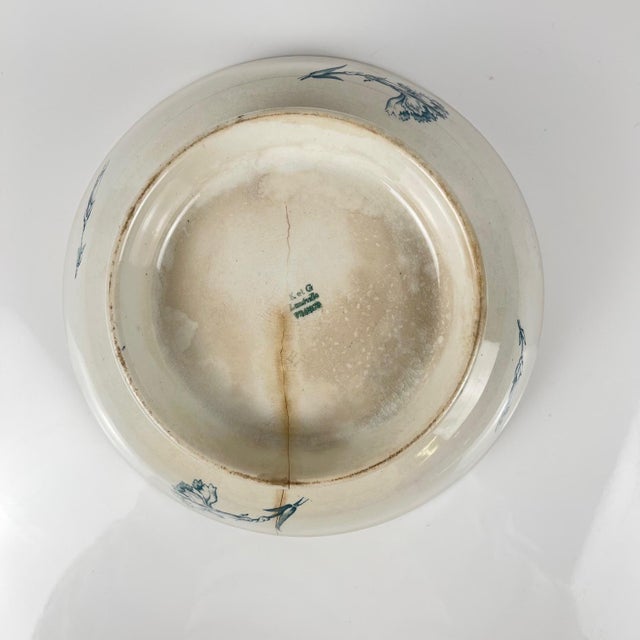 Ceramic Footed Salad Bowl from KG Lunéville, 1890s For Sale - Image 7 of 11
