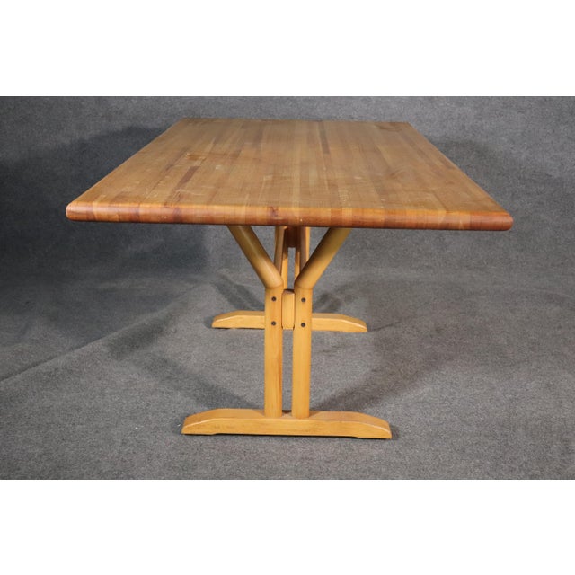 Farmhouse Mid 20th Century Butcher Block Dining Table For Sale - Image 3 of 10
