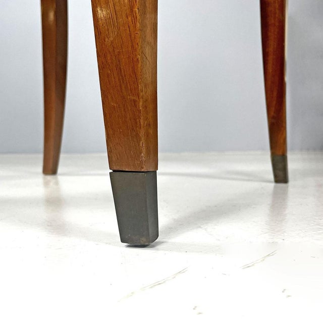 Italian Art Deco White Leather and Wood Chairs attributed to Giovanni Gariboldi, 1940s, Set of 8 For Sale - Image 13 of 14