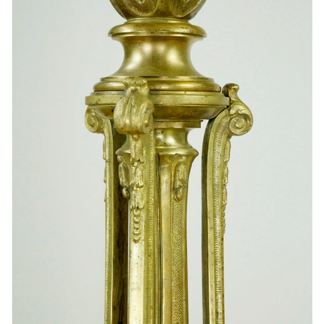 Antique French Bronze Ornate 6 Arm Chandelier - Restored For Sale - Image 4 of 15