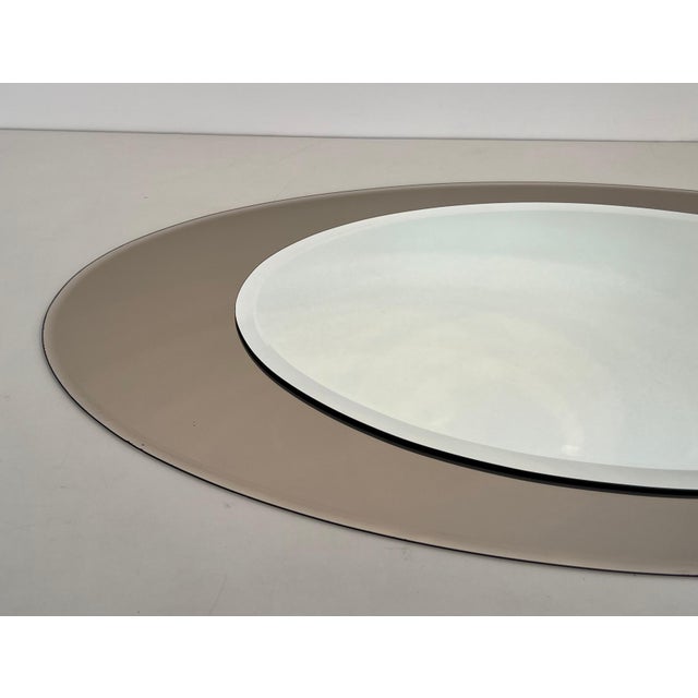 Fontana Arte Large oval mirror by Fontana Arte. Circa 1970 For Sale - Image 4 of 13