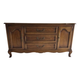 Vintage Drexel French Provincial Style Walnut Sideboard, Mid-20th Century For Sale